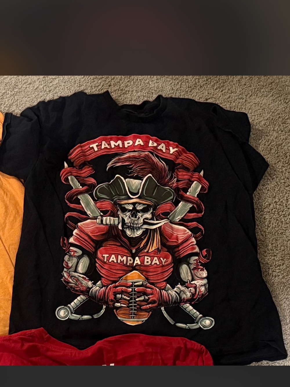 Game Garment Tampa Bay Pirate Skull Football T-Shirt XL